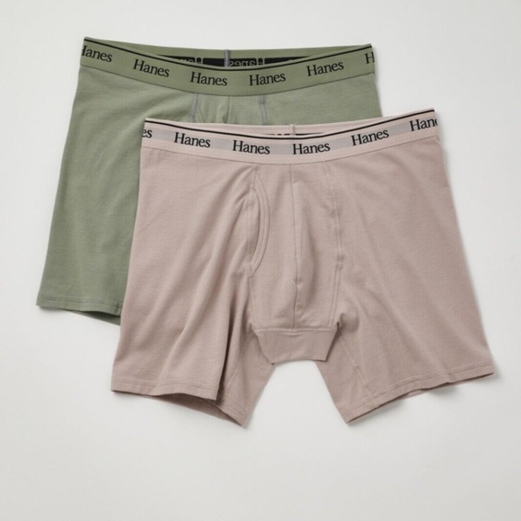 Hanes Other - Hanes Urban Outfitters UO Exclusive Boxer Brief 2-Pack Mens Size S Green Pink